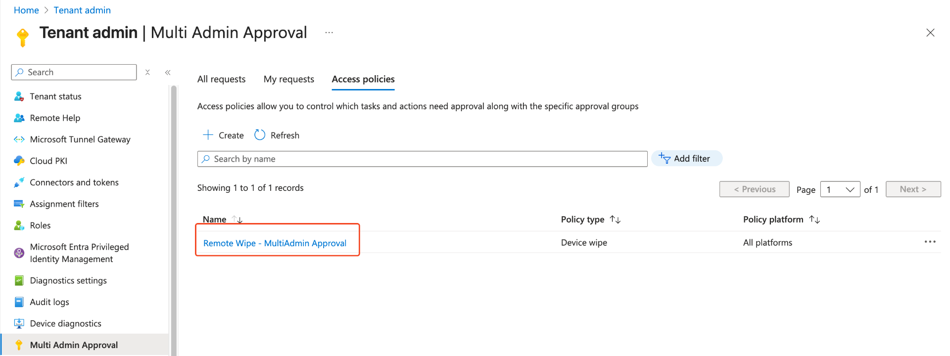 Validate MAA Policy