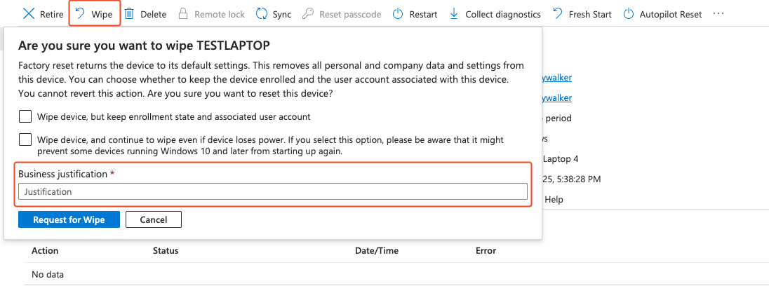 Remote Wipe Business Justification