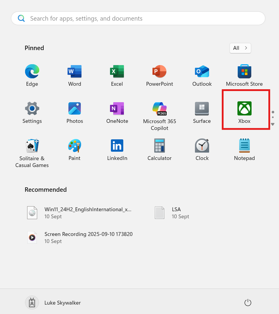 Start Menu Before Profile
