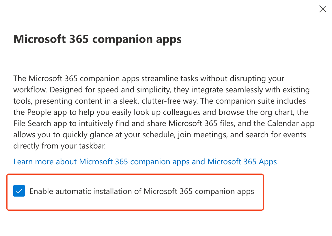 Enable / Disable automatic installation