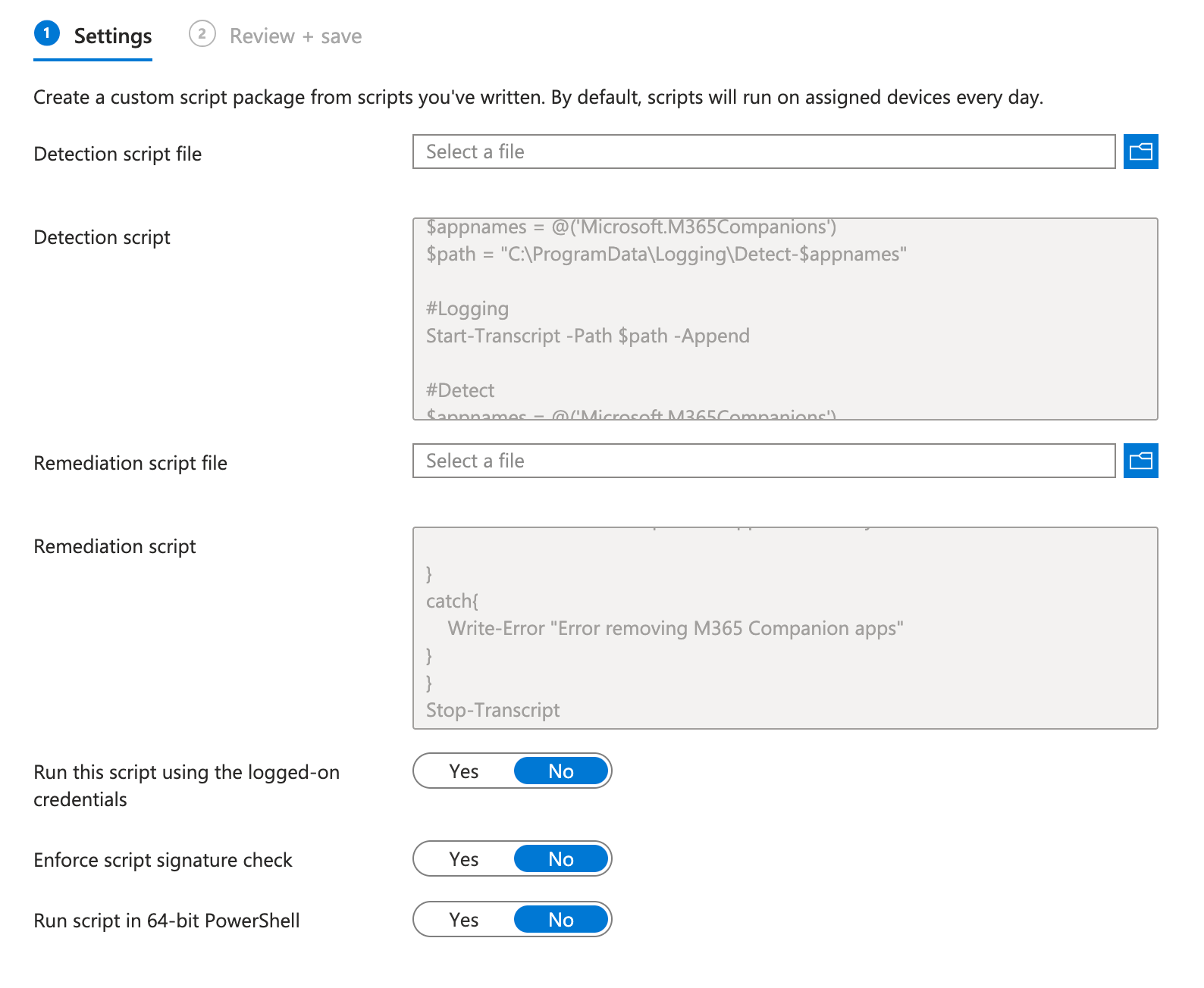 Proactive Remediation Script