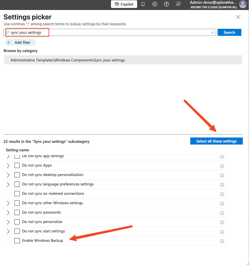 Settings Picker - Sync your Settings