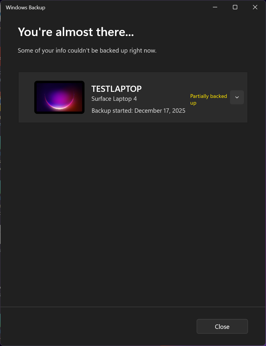 Windows Backup - App