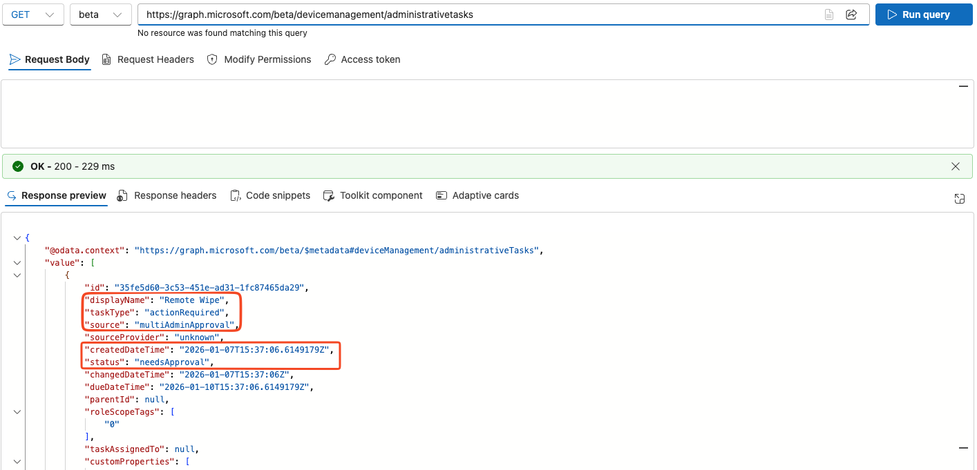 Query with an Admin Task