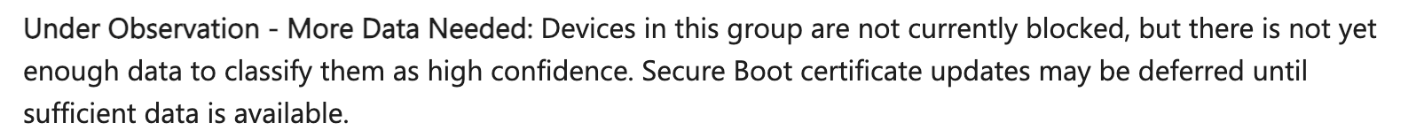 More Data Needed message