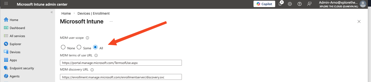 Automatic Enrollment user scope