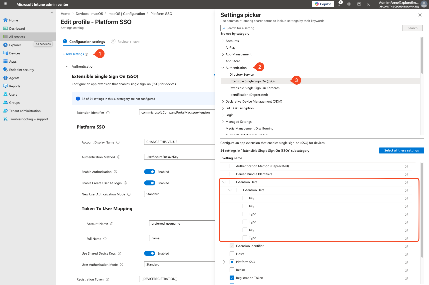 Edit existing Configuration Profile