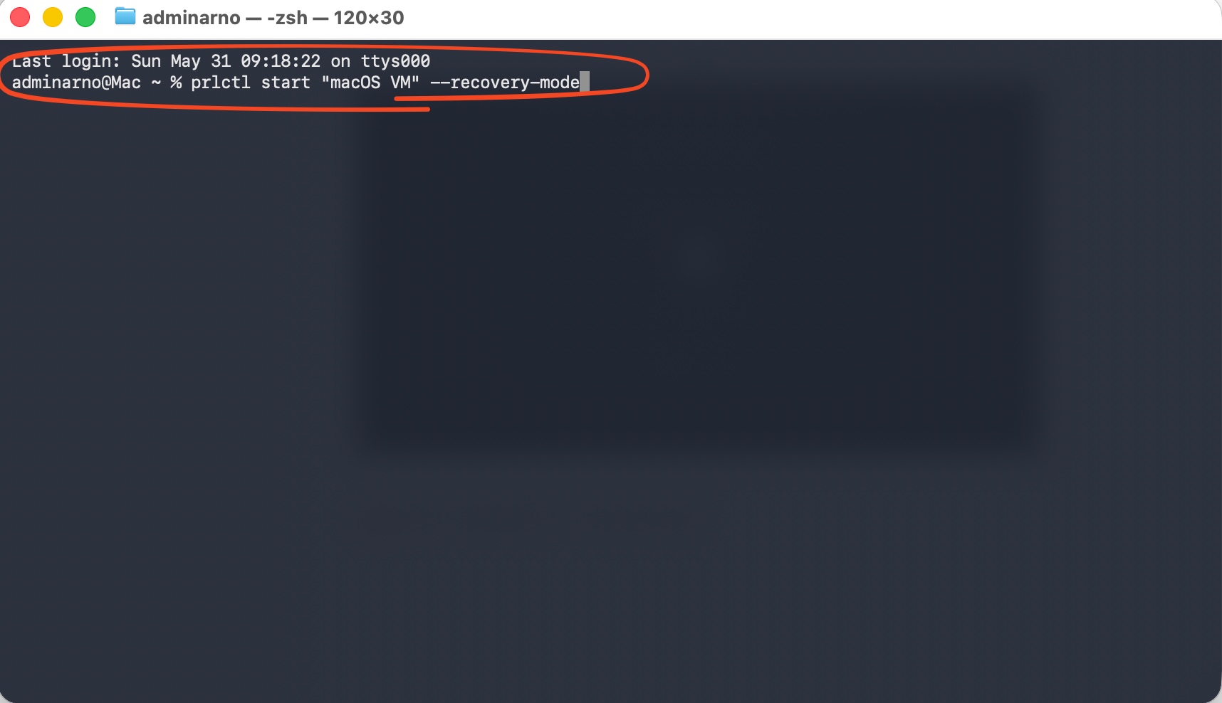Terminal - Enter recovery mode