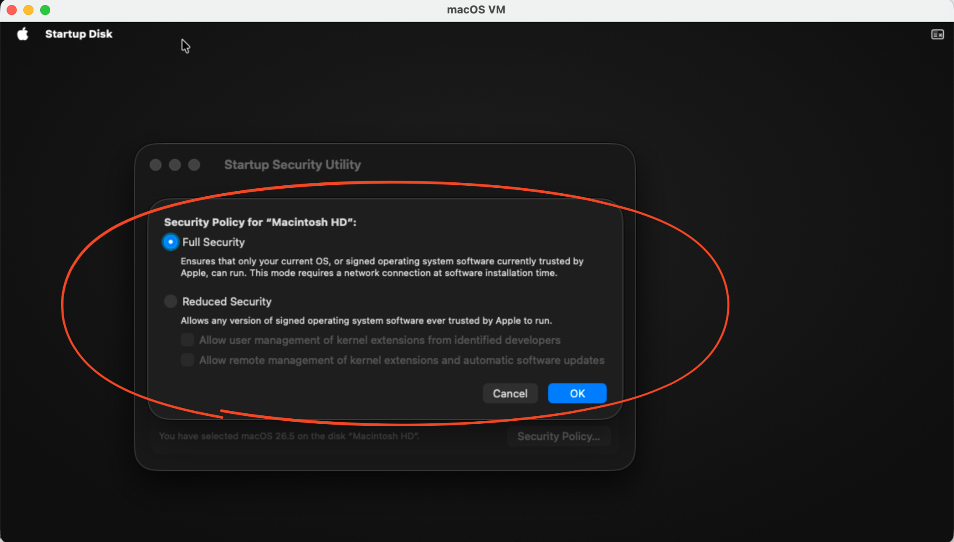 Startup Security Utility