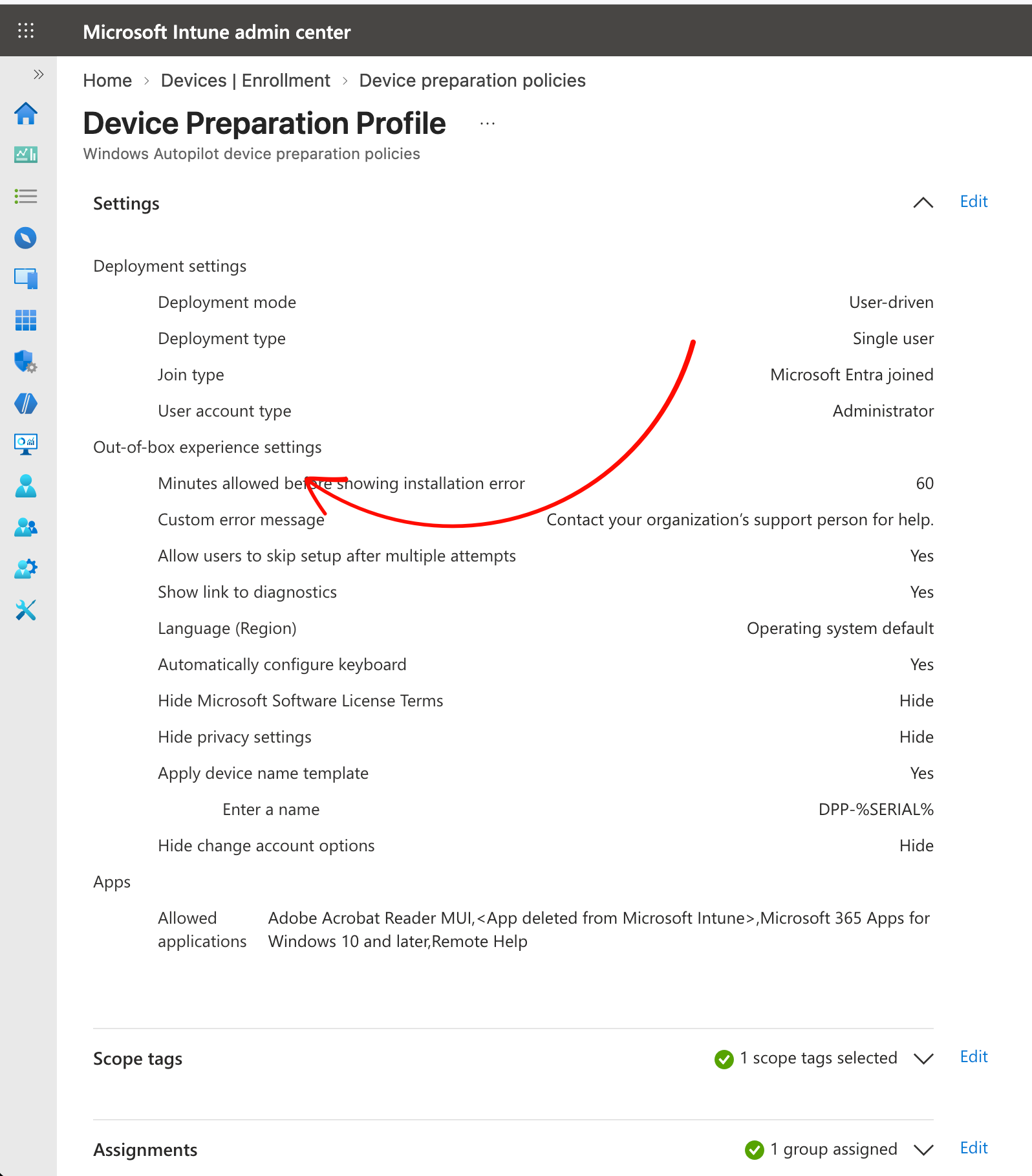 OOBE options with Device Association