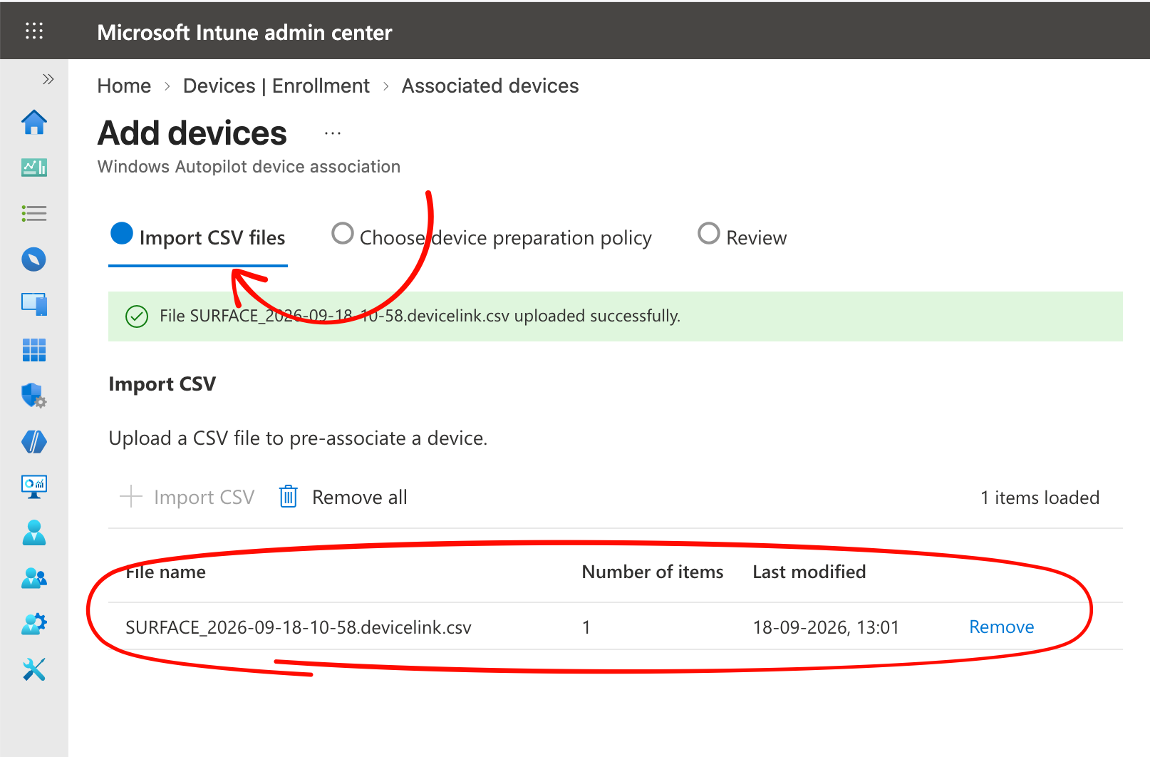 CSV upload wizard